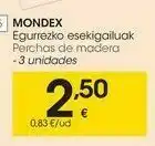 Eroski Mondex perchas de madera oferta