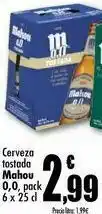 Unide Supermercados Cerveza tostada mahou 0,0, pack 6 x 25 cl oferta