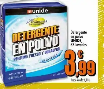 Unide Supermercados Detergente en polvo unide 37 lavados oferta