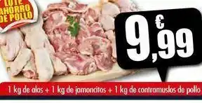 Unide Supermercados 1 kg alas + 1 kg de jamoncitos + 1 kg de contramuslos de pollo oferta