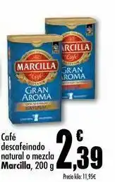 Unide Supermercados Café descafeinado natural o mezcla marcilla, 200 g oferta