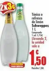 Unide Supermercados Tónica o refresco de limón schweppes 1l oferta
