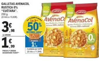 E.Leclerc GALLETAS AVENACOL RUSTICA 0% "CUÉTARA". oferta