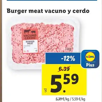 Lidl Burger meat vacuno y cerdo oferta