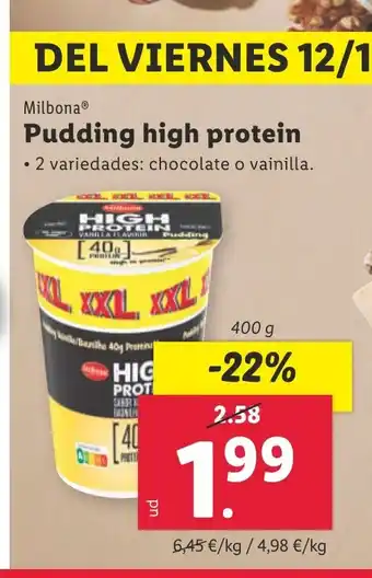 Lidl Pudding high protein oferta