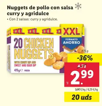 Lidl Nuggets de pollo con salsa curry y agridulce oferta