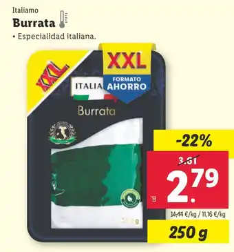 Lidl Italiamo Burrata oferta