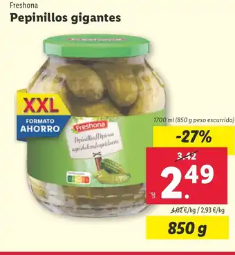 Lidl Freshona Pepinillos gigantes oferta