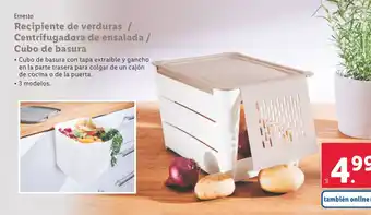 Lidl Recipiente de verduras / Centrifugadora de ensalada / Cubo de basura oferta