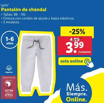 Lidl lupiluⓇ Pantalón de chándal oferta