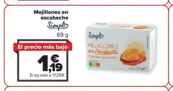 Carrefour Mejillones en escabeche oferta