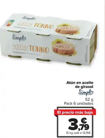 Carrefour Atún en aceite de girasol oferta