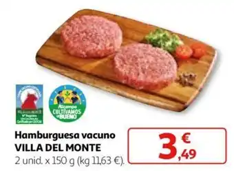 Alcampo Hamburguesa vacuno VILLA DEL MONTE oferta