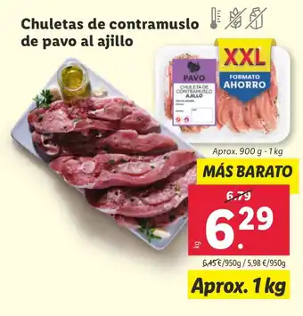 Lidl Chuletas de contramuslo! de pavo al ajillo oferta