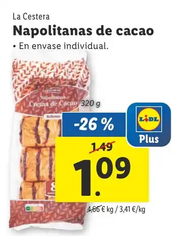Lidl Napolitanas de cacao oferta