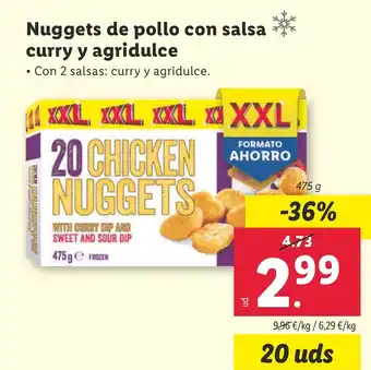 Lidl Nuggets de pollo con salsa curry y agridulce oferta