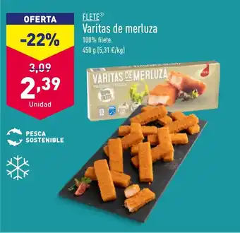 ALDI Varitas de merluza oferta