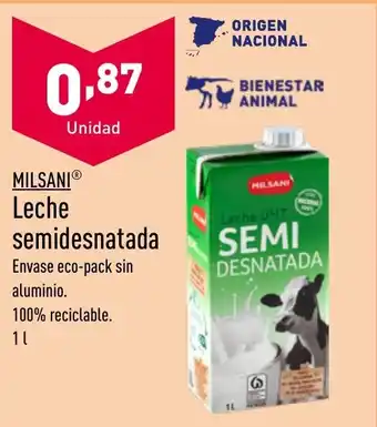 ALDI Leche semidesnatada oferta
