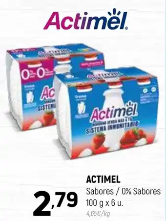 Coviran ACTIMEL Sabores/0% Sabores 100 g x 6 u. oferta