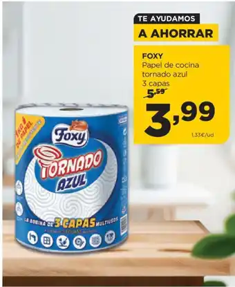 Alimerka FOXY Papel de cocina tornado azul 3 capas oferta