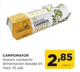 Alimerka CAMPOMAYOR Huevos camperos alimentación basada en maíz, 10 uds. oferta