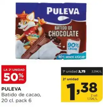 Alimerka PULEVA Batido de cacao, 20 cl. pack 6 oferta