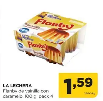 Alimerka LA LECHERA Flanby de vainilla con caramelo, 100 g. pack 4 oferta