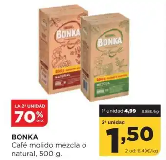 Alimerka BONKA Café molido mezcla o natural, 500 g. oferta