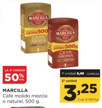 Alimerka MARCILLA Café molido mezcla o natural, 500 g. oferta