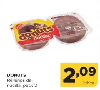 Alimerka DONUTS Rellenos de nocilla, pack 2 oferta