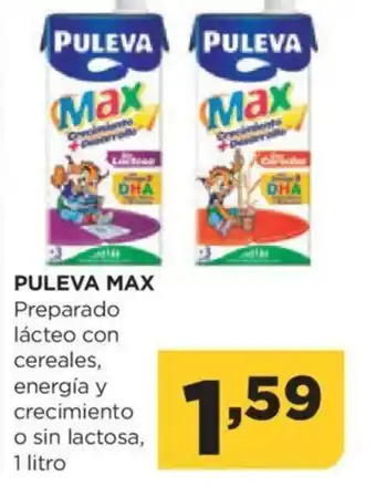 Alimerka PULEVA MAX Preparado lácteo con cereales, energía y crecimiento o sin lactosa, 1 litro oferta