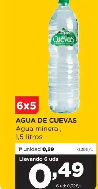 Alimerka AGUA DE CUEVAS Agua mineral, 1,5 litros oferta