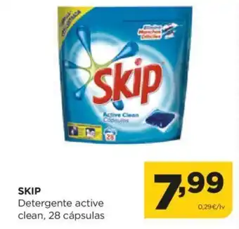 Alimerka SKIP Detergente active clean, 28 cápsulas oferta