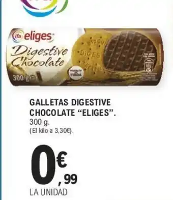 E.Leclerc GALLETAS DIGESTIVE CHOCOLATE "ELIGES". oferta