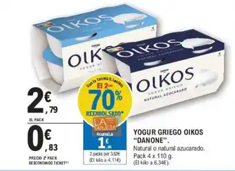 E.Leclerc YOGUR GRIEGO OIKOS "DANONE". oferta