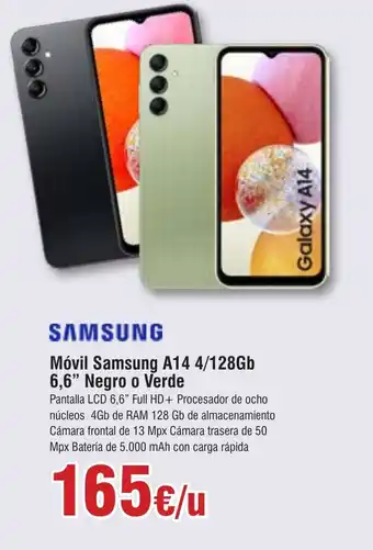 FROIZ Móvil Samsung A14 4/128Gb 6,6" Negro o Verde oferta