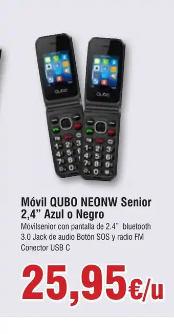FROIZ Móvil QUBO NEONW Senior 2,4" Azul o Negro oferta