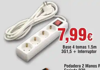 FROIZ Base 4 tomas 1.5m 3G1,5 + Interruptor oferta