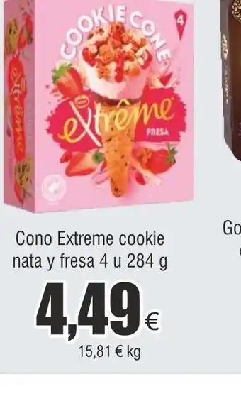 FROIZ Cono Extreme cookie nata y fresa 4 u 284 g oferta