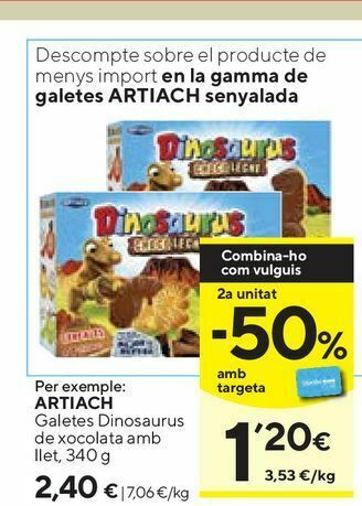 Caprabo Galletas dinosaurus artiach oferta