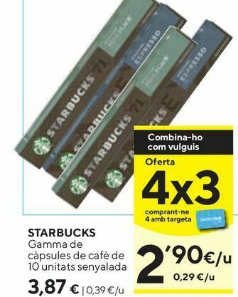 Caprabo Cápsulas de café starbucks oferta