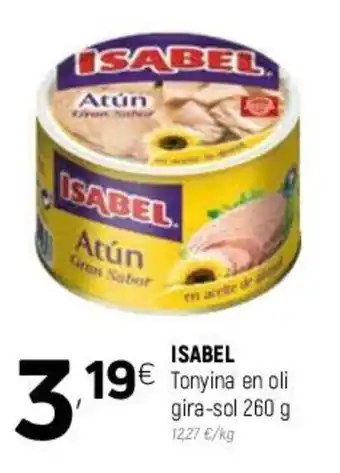 Coviran Isabel Tonyina en oli gira-sol 260g oferta