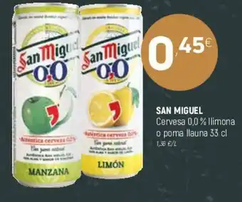Coviran San Miguel Cervesa 0,0% llimona o poma llauna 33cl oferta