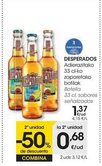 Eroski Desperados Adierazitako 33cl oferta