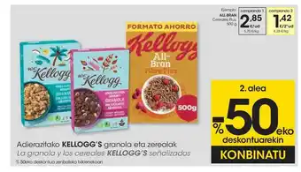 Eroski La Granola Y Los Cereales Kellogg's Señalizados oferta
