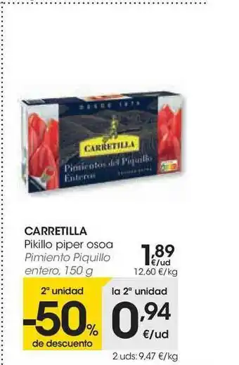 Eroski Carretilla Pikillo Piper Osoa 150g oferta