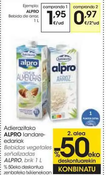 Eroski Adierazitako Alpro Landareedariak 1l oferta