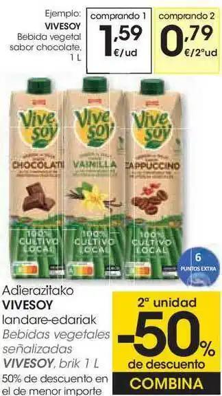Eroski Adierazitako Vivesoy 1l oferta
