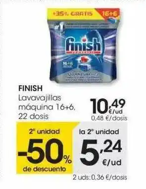 Eroski Finish Lavavajilas Máquina 16+6 oferta