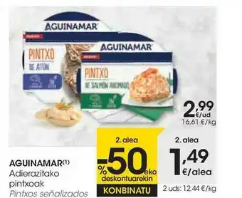 Eroski Aguinamar Adierazitako Pintxoak oferta